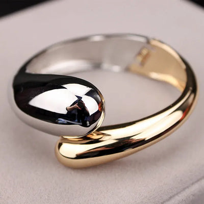Duality  Gold and SilverCurve Bangle