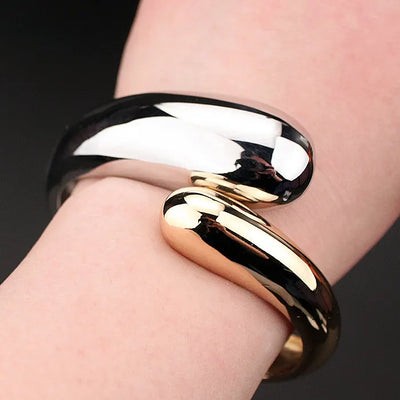 Duality  Gold and SilverCurve Bangle