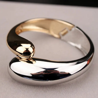 Duality  Gold and SilverCurve Bangle