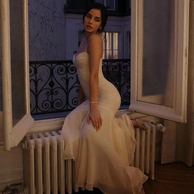 Chic Lacy Cream Dress