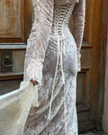 Cryptographic Victorian Lace Maxi Dress