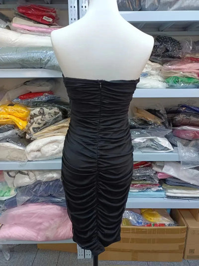 Sexy Black Elegant Mesh Strapless Bandage Women Midi Night Club Party Dresses 2024 Backless Corset Bodycon Summer Dress Vestidos