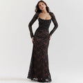 Cryptographic Victorian Lace Maxi Dress