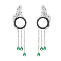 New 925 Sterling Silver Leopard Tassel Drop Earrings