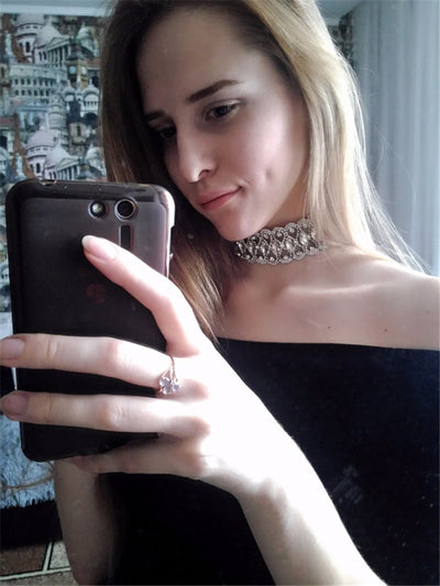 Belle Epoque Crystal Choker -  Silver
