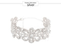 Platinum Floral Crystal Choker