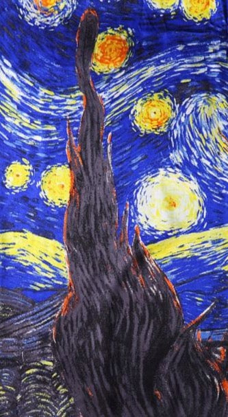 The Starry Night by Vincent Gogh Silk Scarf