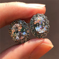 Diana Oval Zircon Clip Earrings