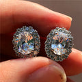 Diana Oval Zircon Clip Earrings