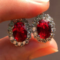 Diana Oval Zircon Clip Earrings