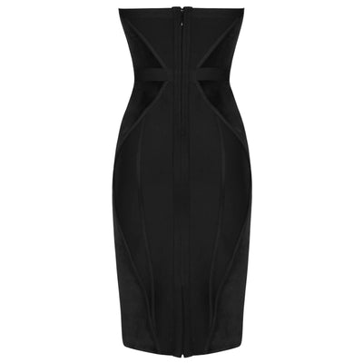 Suede Strapless Bandage Dress