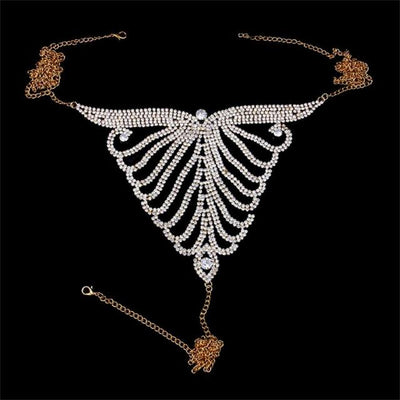 Monarch Crystal Gold Body Chain Jewelry