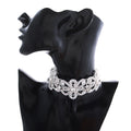 Platinum Floral Crystal Choker