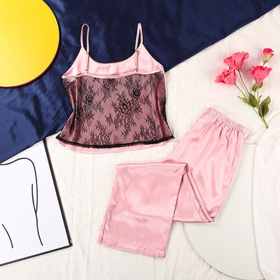 Satin Sleepwear with Spaghetti Straps Pajama