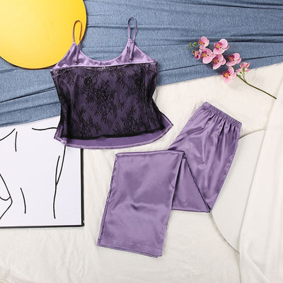 Satin Sleepwear with Spaghetti Straps Pajama