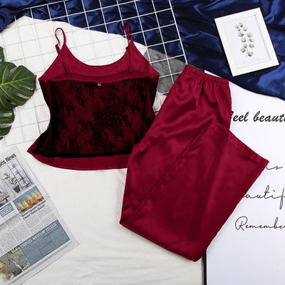 Satin Sleepwear with Spaghetti Straps Pajama