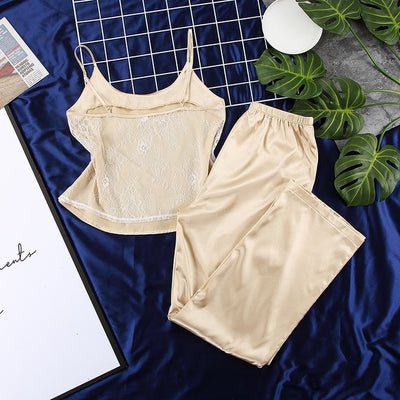 Satin Sleepwear with Spaghetti Straps Pajama