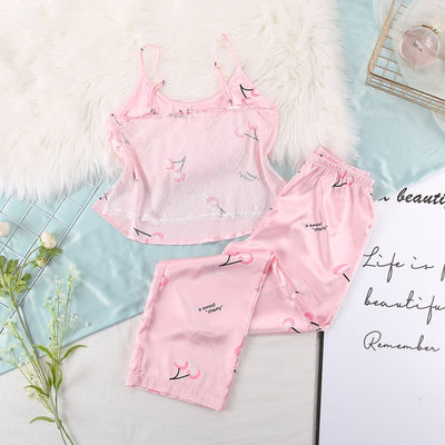 Satin Sleepwear with Spaghetti Straps Pajama
