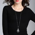 Crystal Dropper Long Pendant