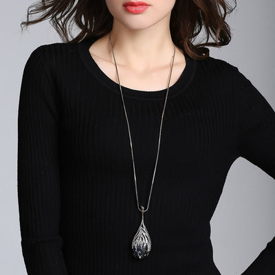 Crystal Dropper Long Pendant