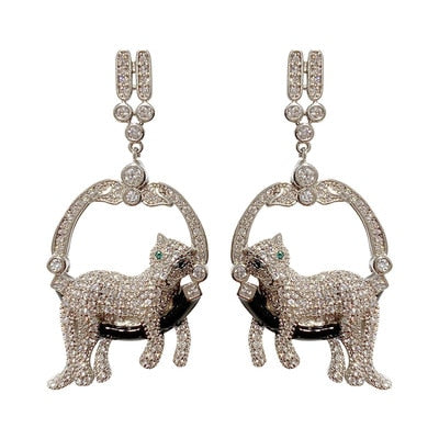 Black Spot Leopard Earring