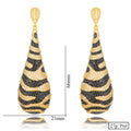 Zebra Pattern Cubic Zircon Earrings