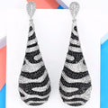 Zebra Pattern Cubic Zircon Earrings