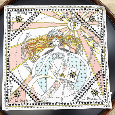 The High Priestess - Tarot Twill Small Square Bow Scarf