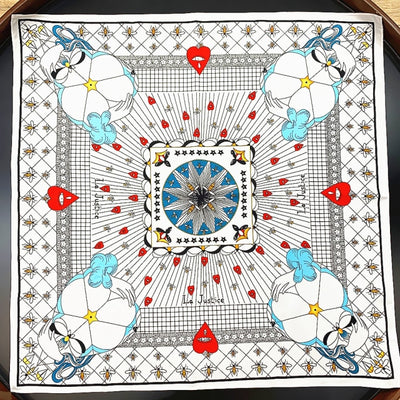 Justice - Tarot Twill Bow Silk Scarf