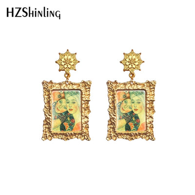 Gustav Klimt Kiss Painting - Drop Earrings Variants