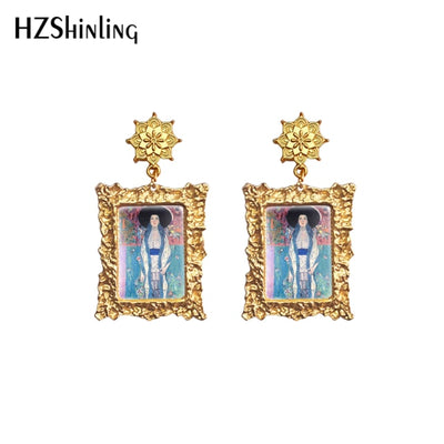 Gustav Klimt Kiss Painting - Drop Earrings Variants
