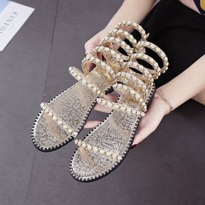 Floral Rhinestory Wrap Sandal