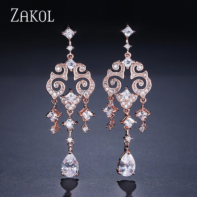 Exquisite Cubic Zircon Chandelier Earring