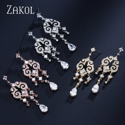 Exquisite Cubic Zircon Chandelier Earring