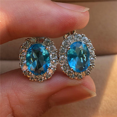 Diana Oval Zircon Clip Earrings